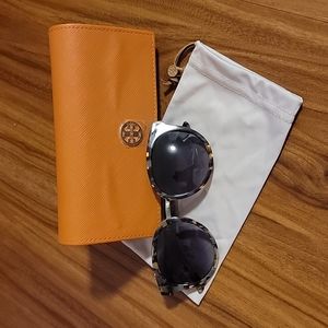 Tory Burch Panama Porchini Tortoise Gray Phantos Sunglasses